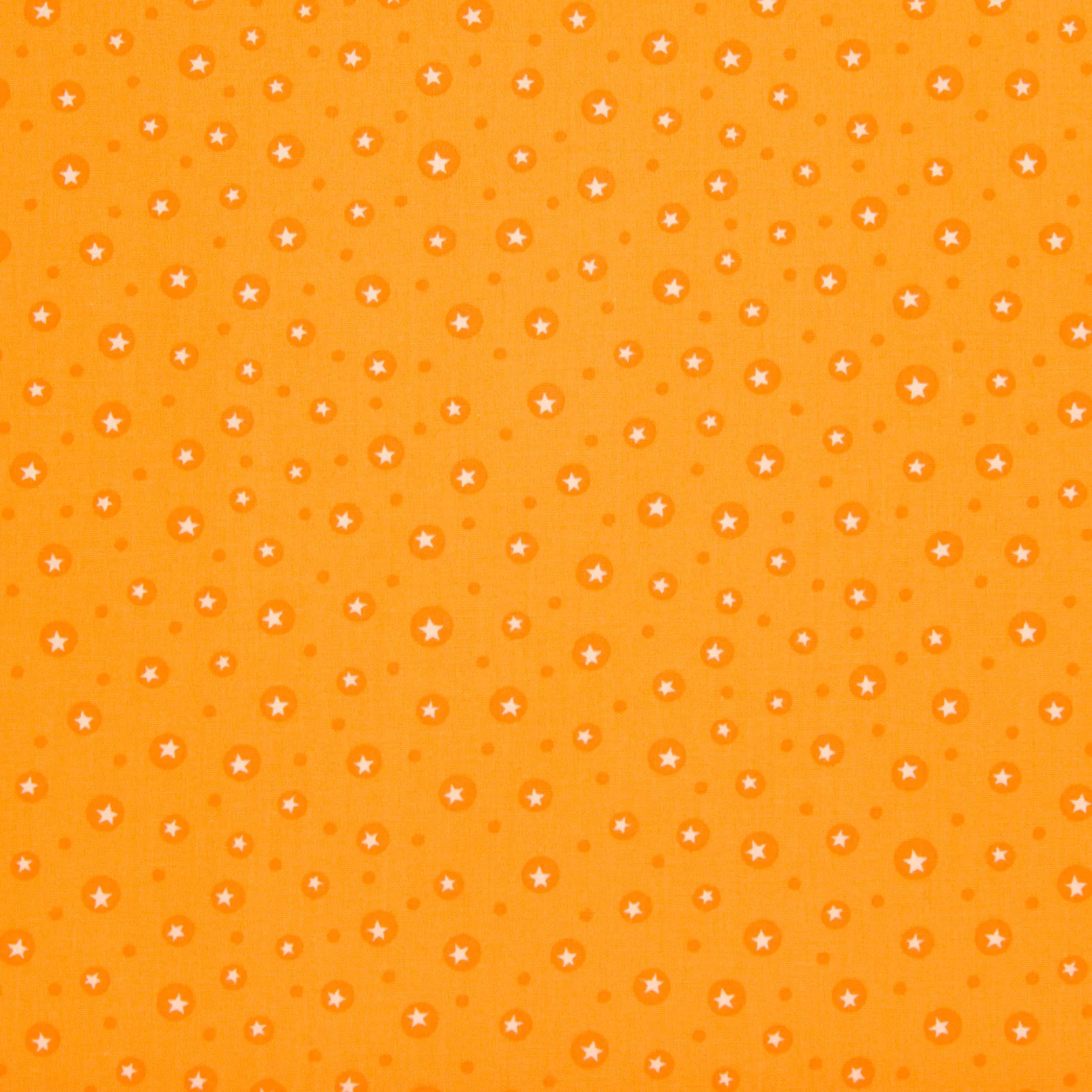 Katoen oranje met witte sterren